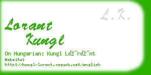 lorant kungl business card